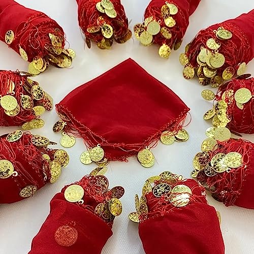 Set mit 10 roten Tanztüchern für türkische Hochzeiten & Verlobungen