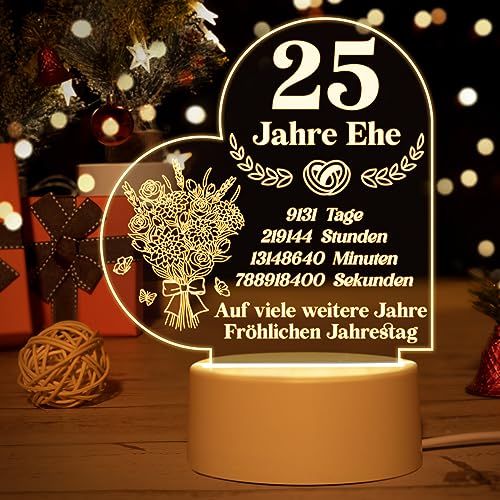 Strahlende Überraschung zum 25. Hochzeitstag: Acryl-Nachtlampe für Jubiläum