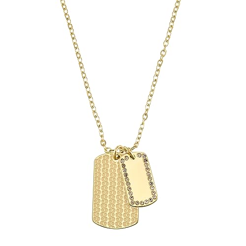 Elegante s.Oliver Edelstahlkette mit Zirkonia-Anhänger für Damen in Gold - inkl. Geschenkbox