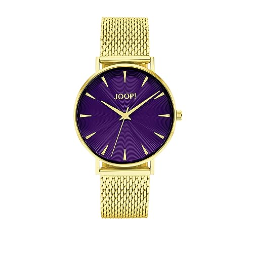 Elegante Joop! Damen Armbanduhr in Gold mit Edelstahlarmband - Wasserdicht - Geschenkbox