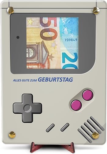 Hochwertiges XL Holzgeschenk: Retro Konsole mit Ständer für Gaming-Fans! Ideal für Männer.