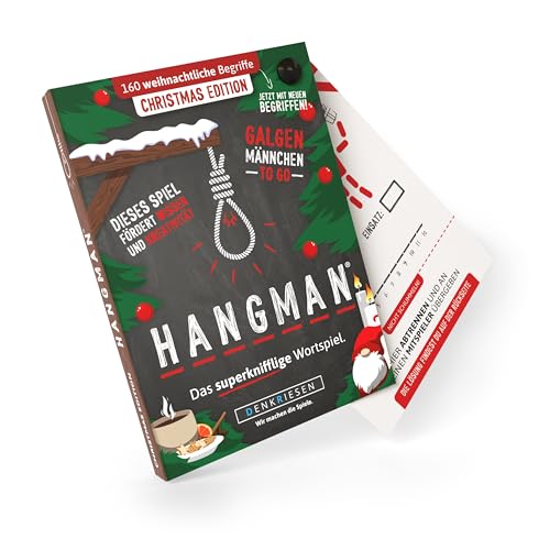 Galgenmännchen to GO - Weihnachtsedition von DENKRIESEN | Partyspiel Geschenkidee für Unterwegs