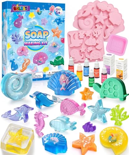 Kreatives DIY Seifen-Set für Kinder 4-12 Jahre - Wasserlebewesen, Farbstoffe, ätherische Öle