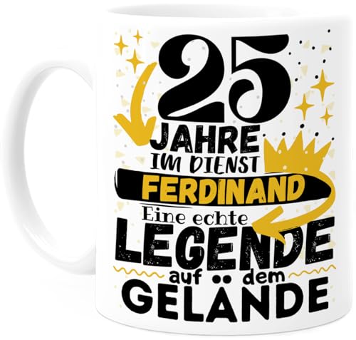 Personalisierte Tasse zum 25-jährigen Dienstjubiläum - Einzigartiges Firmengeschenk für Legenden!