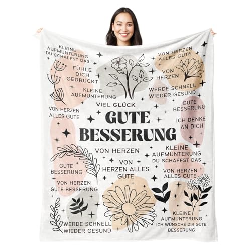 Kuschelige Geschenkidee: Juratar® Flauschige Gute Besserung Decke für Frauen, Männer & Kinder