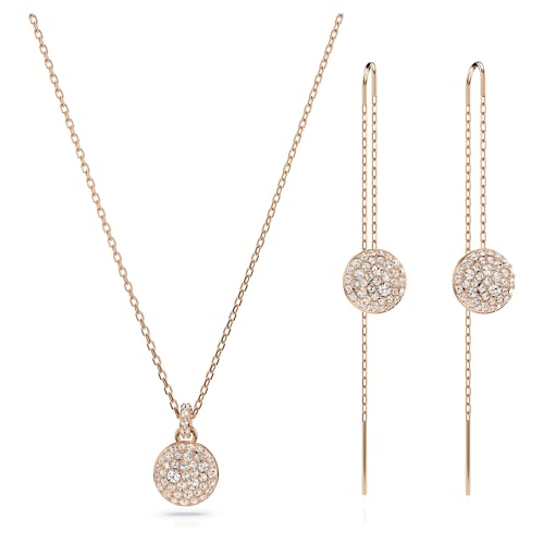 Strahlende Swarovski Kristalle: Roségoldene Halskette & Ohrringe Set - Geschenkidee!
