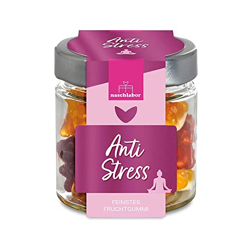 Anti Stress Fruchtgummis im Geschenkglas für Büro und Uni