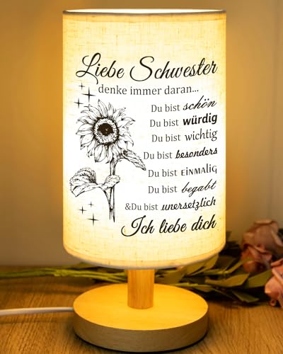 Einzigartige Tischlampe für die beste Schwester - Perfektes Geschenk für Frauen