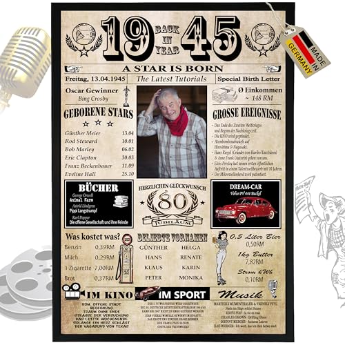 Personalisierbare Chronik zum 80. Geburtstag - Premium Papier - Geschenkidee