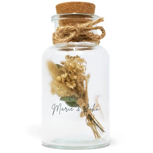 Einzigartiges Geldgeschenk: MilaBoo® mit Trockenblumen und Geschenkglas