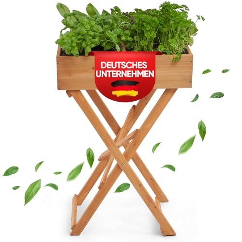Hochwertiges Sonnweg Kräuterhochbeet aus FSC Holz für Balkon, Garten und Terrasse