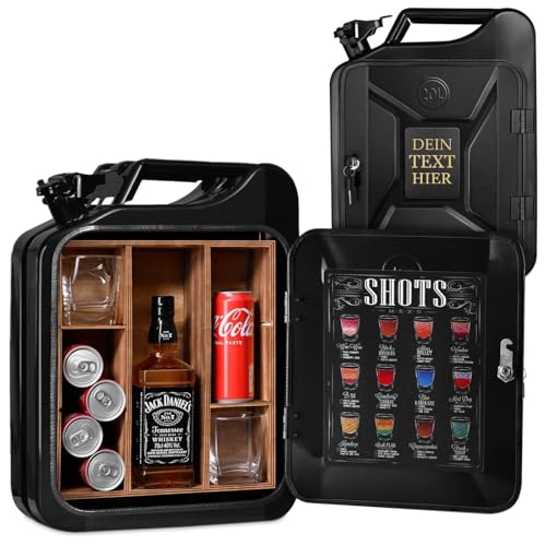 Personalisierte 20L Mobile Bar mit Gravur und 4 Fächern, perfektes Geschenk für Männer