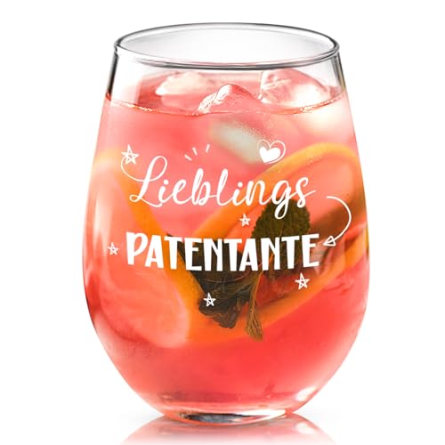 Personalisiertes Weinglas für die beste Patentante - Originelles Geschenk zum Geburtstag