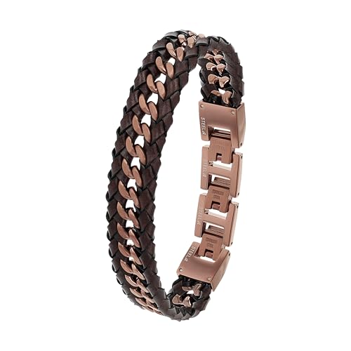 Elegantes Joop! Herren Armband aus Edelstahl in Braun inklusive Schmuck Geschenk Box