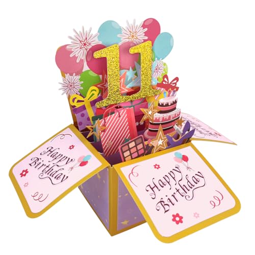 Überraschende 11. Geburtstagskarte für Mädchen - Tolles Geschenk für Tochter/Nichte