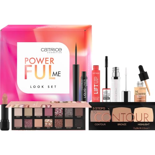 Verwöhne dich mit dem ultimativen Catrice Make-up Set! Perfektioniere deinen Full Face Look mit veganen Produkten: Lidschattenpalette, Mascara, Eyeliner, Lippenstift, Lipgloss, Primer & Contouring Palette in einem 1er Pack (7pcs)
