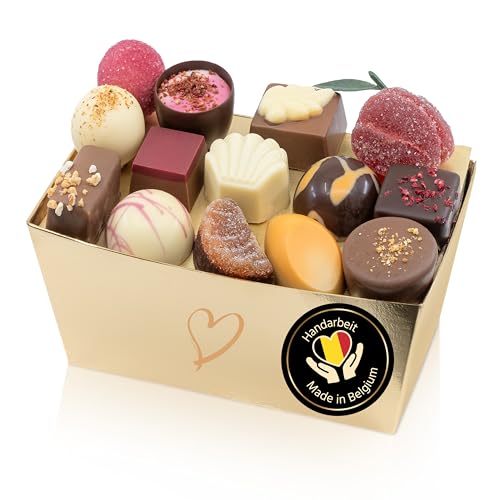 Sommerliche Luxus-Pralinen aus Belgien | handverarbeitet, 500g | Frucht, Karamell, Gelee uvm.