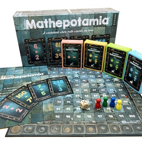 Mathepotamia: Lernspaß für Kinder 5-10 Jahre | 3-in-1 Rechenspiel mit Stufen, Lernkarten & Multiplikationsbrett | Ideales Geschenk für Grundschüler
