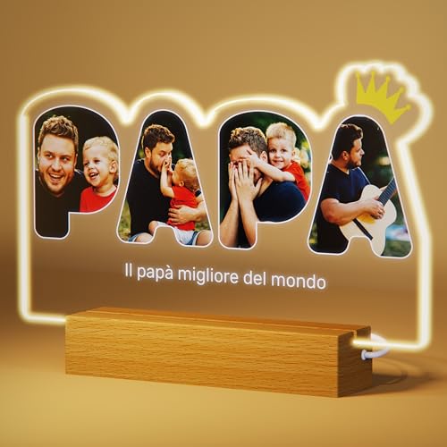 Personalisierte Vatergeschenke: Individuelle Acryl-Foto-Tafel mit Foto und Namen für Papa