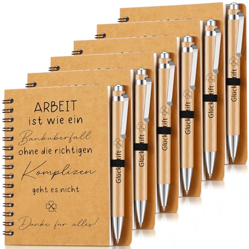 Inspirierendes Dankeschön Geschenkset für Kollegen, Lehrer und Erzieher - Mitarbeiter Notizblock mit Holz-Kugelschreiber