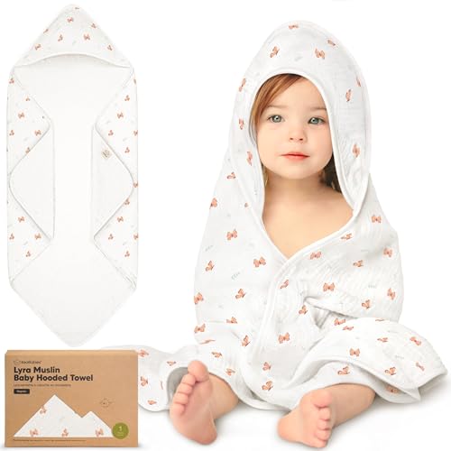 Weiches Bio-Baumwoll Babyhandtuch mit Kapuze für Neugeborene und Kleinkinder (Monarch)