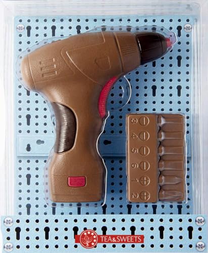 Originelles Geschenk: Akkuschrauber aus köstlicher Schokolade, 175g - Handwerker-Delikatesse!