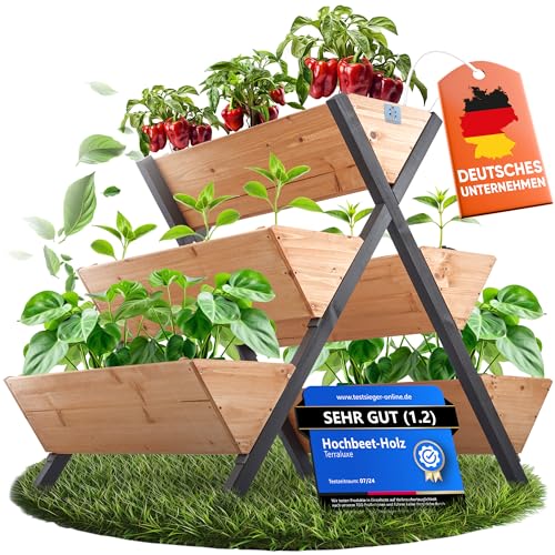 Entdecke das FSC®-zertifizierte Vertikalbeet mit 3 Etagen für Kräuter und Blumen!