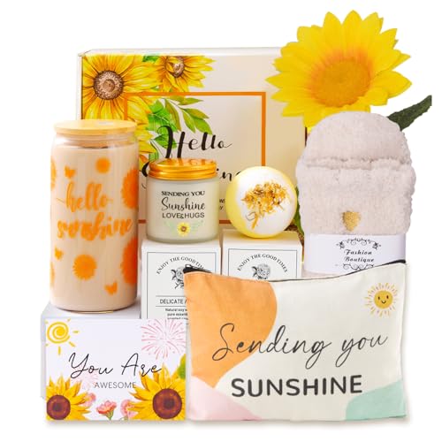 Strahlendes Sonnenblumen Geschenk für Frauen - Wellness Set für Geburtstag und Genesung