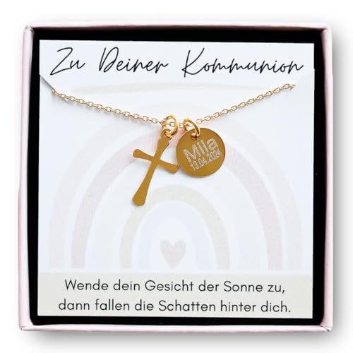 Personalisierte Kreuz-Halskette aus vergoldetem 925er Silber für besondere Anlässe