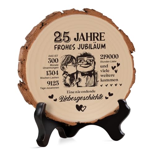 Einzigartiges Silberhochzeit Geschenk: Holzplakette für Sie, Ihn und Freunde