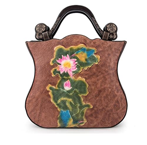 Entdecke stilvolle Damen-Handtasche mit geprägten Blumenmuster, perfekt als Geschenk!