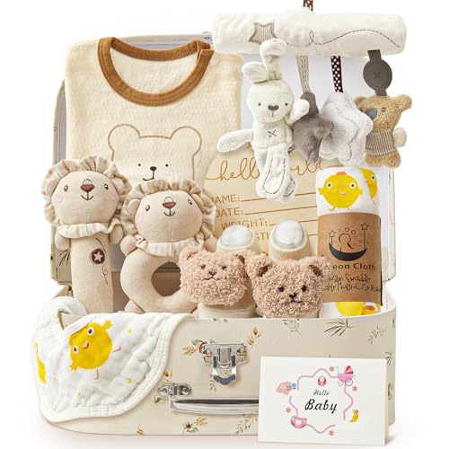 Originelles Babygeschenk Set für Jungen: Strampler, Badetücher, Lätzchen, Socken & mehr!