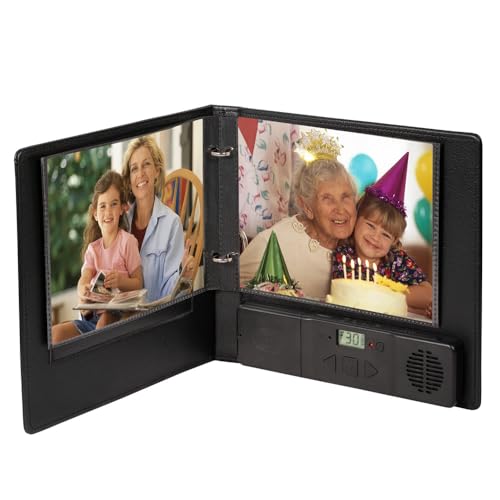 Einzigartiges Geschenk: Deluxe Sprachaufzeichnungs-Fotoalbum mit 2h Aufnahmezeit, 30 Seiten, Schwarz