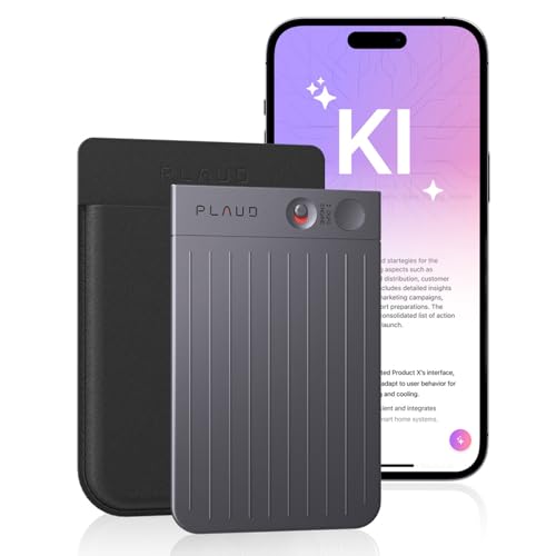 Digitales Diktiergerät mit KI-Technologie und Hülle - 64 GB Aufnahmegerät, One-Touch-Aufnahme