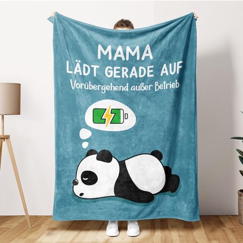 Überrasche die beste Mama mit der kuscheligen Craftique Kuscheldecke in Blaugrün!