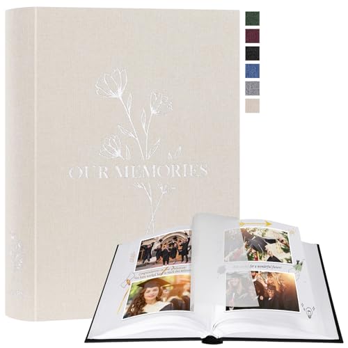 Personalisiertes OUR MEMORIES Fotoalbum aus Leinen mit 100 Seiten