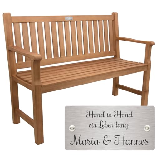 Personalisierte Silberhochzeit Gartenbank mit Gravur - Einzigartiges Geschenk zur Hochzeit