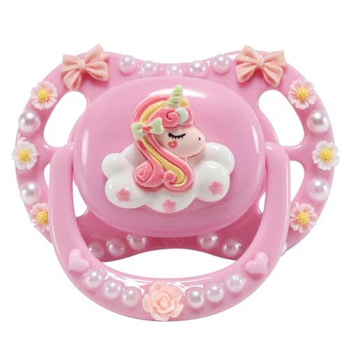 Handgemachter Einhorn-Schnuller für Erwachsene in Rosa - Perfektes DIY-Geschenk!