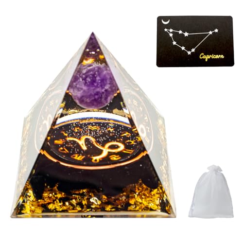 Kraftvolle Orgonit Pyramide mit Edelsteinen für Sternzeichen Steinbock - Ideales Geschenk!