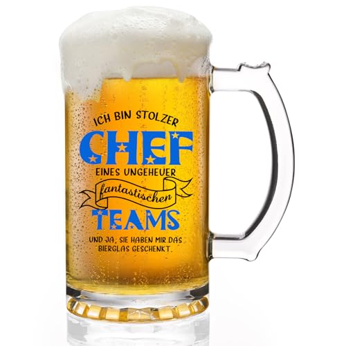 Personalisierter Bierkrug für stolze Chefs - Perfektes Geschenk für den Chef, 500ml