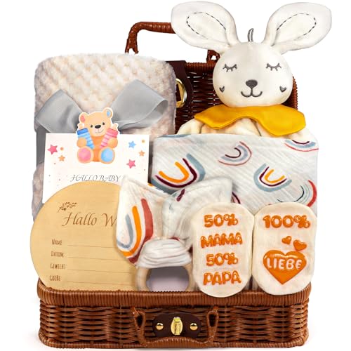 Entzückendes Baby Geschenkset für Mädchen und Jungen, mit 8 Teilen