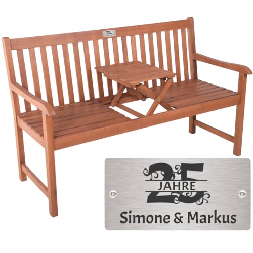 Personalisierte Gartenbank zur Silberhochzeit mit Gravur – Perfektes Geschenk