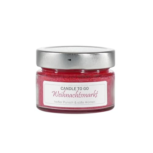 Erleuchte dein Zuhause mit Candle Factory TO GO Duftkerze im Schraubdeckelglas, Weihnachtsmarktduft