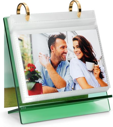 Einzigartiges Geschenk: ZEEYUAN Schreibtisch Fotoalbum für 60 Bilder - Fotobuch und Bilderrahmen
