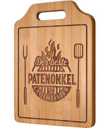 Personalisiertes Bambus Schneidebrett für Patenonkel - Perfektes Geschenk zum Geburtstag und Vatertag