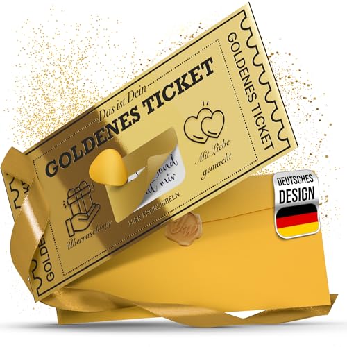 Personalisierter Gutschein mit Rubbelaufkleber - Goldenes Ticket für besondere Anlässe