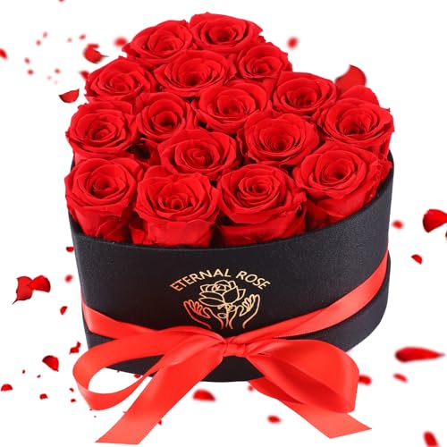 16 Ewige Rosen in edler Box - perfektes Geschenk für Frauen!