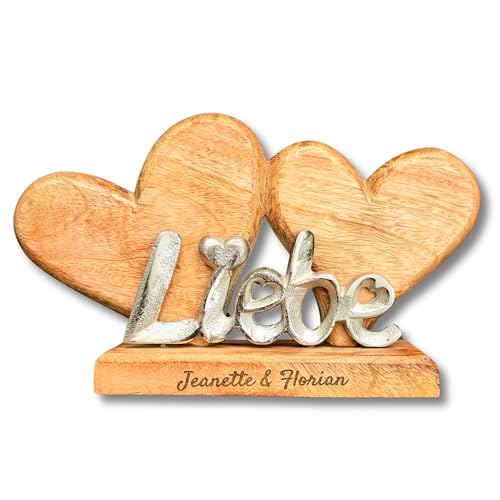 Personalisierte Hochzeitsgeschenke: Holzherzen mit Liebe für Brautpaar, Jahrestag