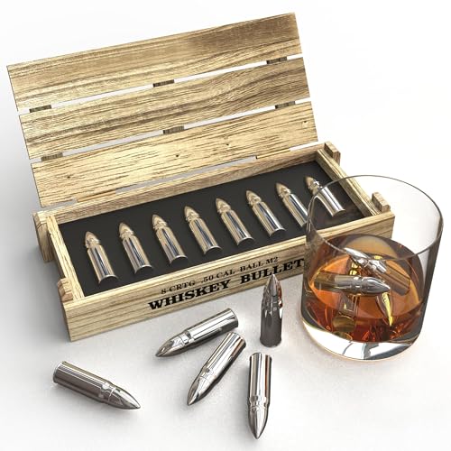 Bullet Eiswürfel aus Edelstahl - Ideales personalisiertes Geschenk für Männer (8 Stück)