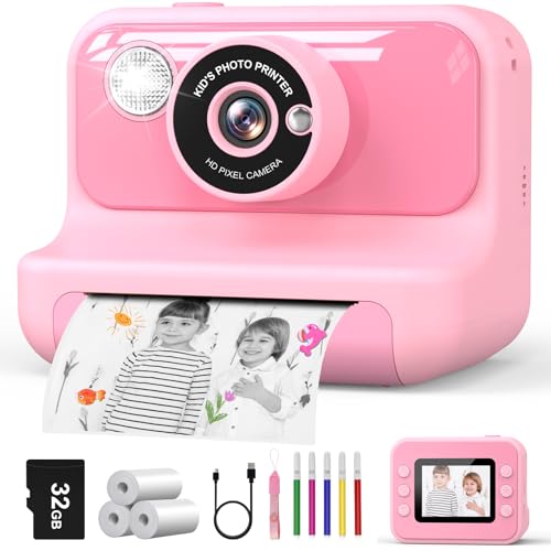 Kreative Sofortbildkamera für Kinder mit 32G Karte & Druckpapier - Perfektes Geschenk!